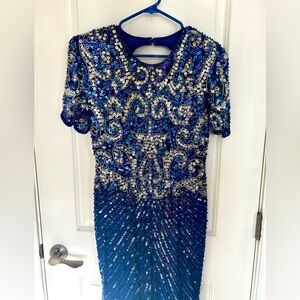 Vintage Blue Sequin Dress